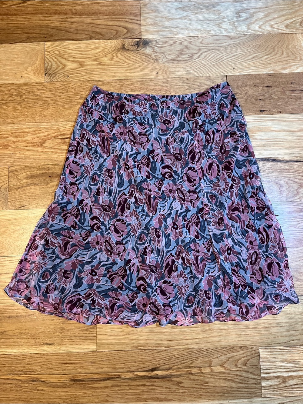 NWT Alfani 100% Silk Tea Length Skirt, Size 14